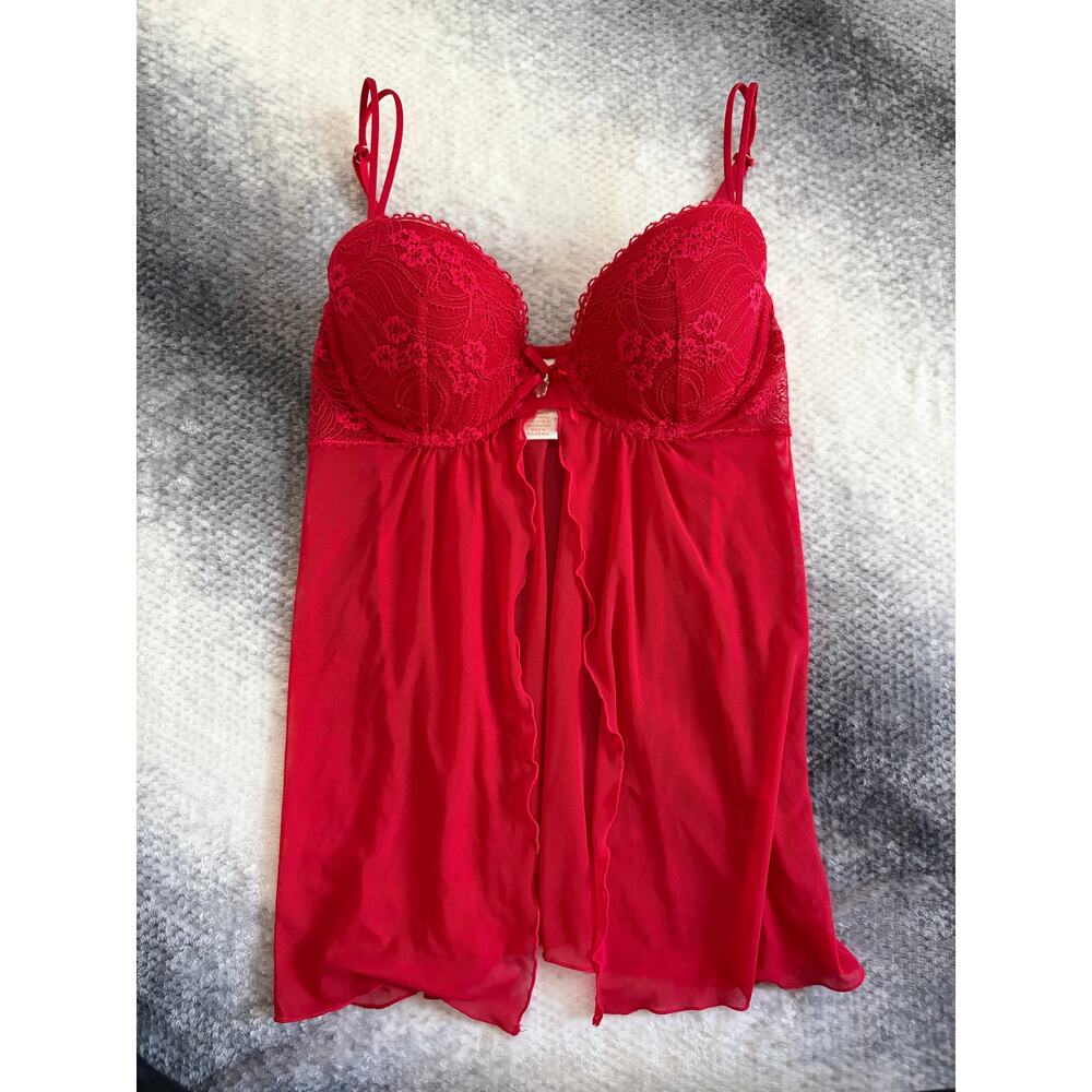 Via del Amore Vintage Red Lingerie Cami Top Size TAGGED Large ACTUAL Small